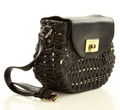 MONNARI Koszyk torebka pleciona czarny - min. zamówienie 20 / 50 / 100 szt.