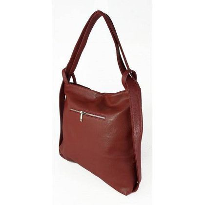 Duży skórzany worek na ramię, plecak XXL Vera Pelle WX754R Bordowy