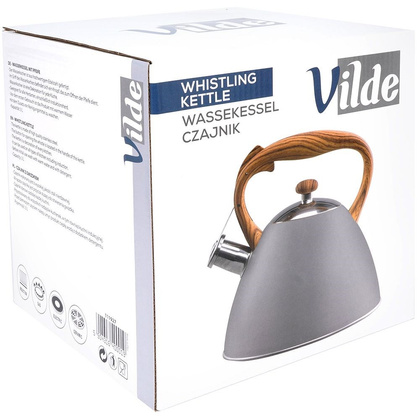 Czajnik stalowy tradycyjny z automatycznym gwizdkiem szary 3 l