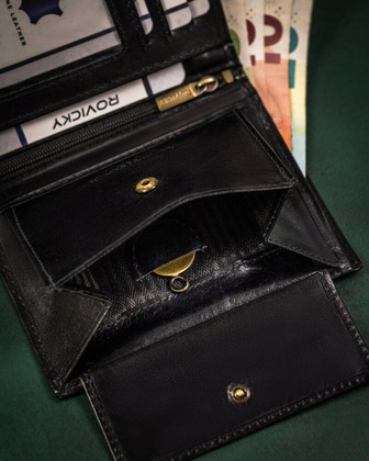 Duzy skorzany portfel meski bez zapiecia