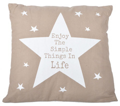 Poduszka beżowa z gwiazdą 45x45cm