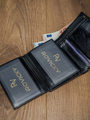 Klasyczny pojemny portfel meski ze skory naturalnej