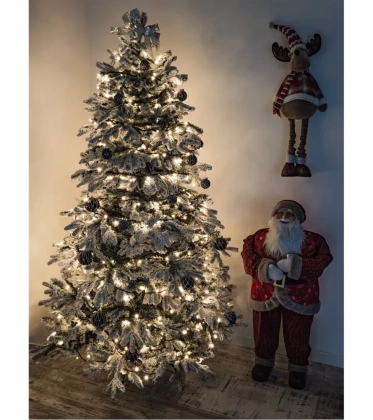 Choinka sztuczna PE02 220 cm biała  ośnieżona  z metalowym stojakiem