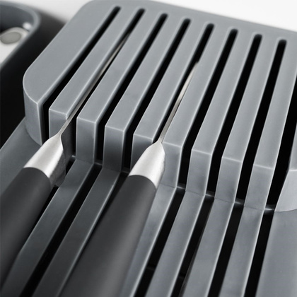 Organizer wkład do szuflady na noże kuchenne szary 39x14,5x7,5 cm