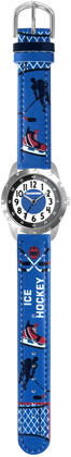 CLOCKODILE Świecący zegarek chłopięcy niebieski HOKEJ