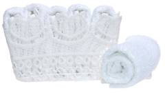 Kpl 6 ręczników białych w koszyku