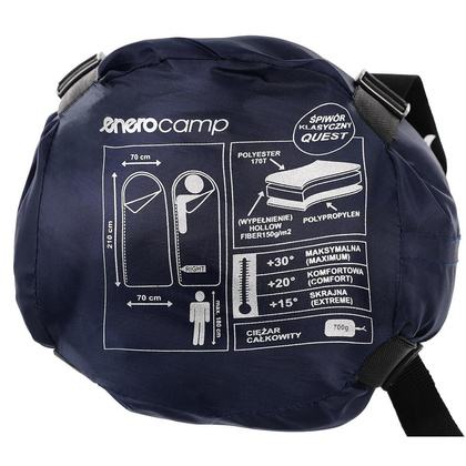 Śpiwór turystyczny mumia kołdra Quest granatowy