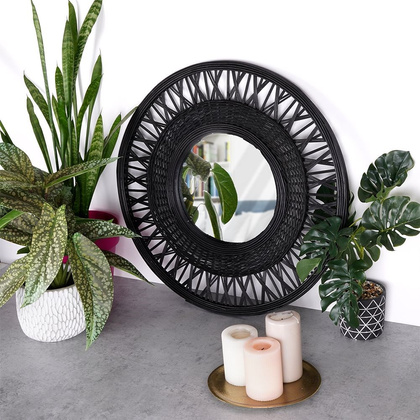 Lustro ścienne czarne 56 cm