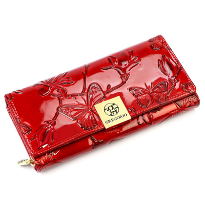 Portfel damski skórzany PELLUCCI BTE-106 czerwony