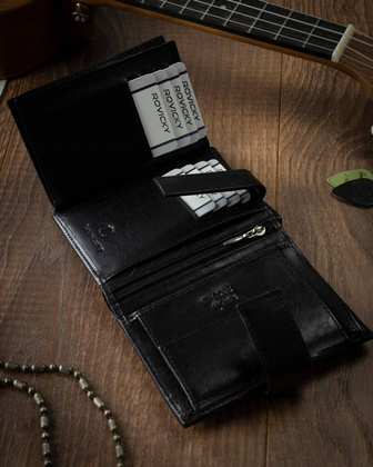 Skorzany portfel meski z systemem RFID