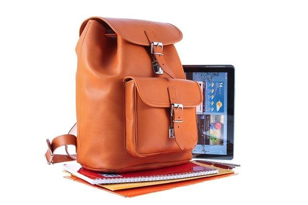 Duży plecak skórzany KEMER VOOC Vintage P38 brąz