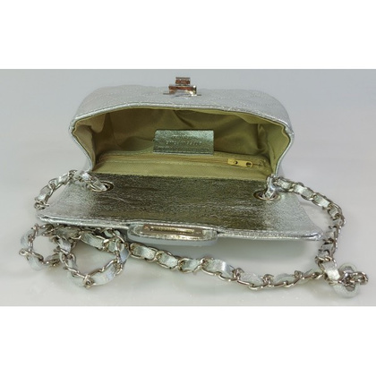 Włoska pikowana listonoszka ,łańcuszek ,skóra savage Srebrna LCH23A