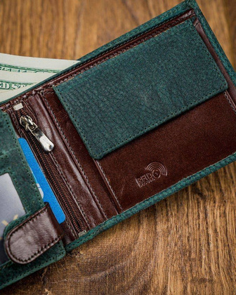 Piękny kolorowy portfel męski skórzany