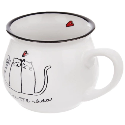 Kubek z uchwytem ceramiczny kotki 300 ml