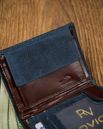 Piękny kolorowy portfel męski skórzany