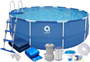Basen ogrodowy stelażowy 450x122cm ZESTAW 17w1