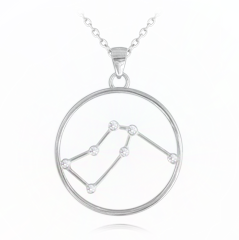 Srebrny naszyjnik Stars Zodiac WODNIK Czech Crystal