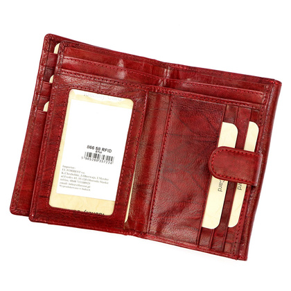 Portfel damski skórzany PELLUCCI 866-58 RFID Czerwony