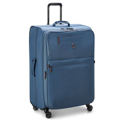 Delsey Maubert 2.0 duża miękka niebieska walizka na kółkach 79 cm