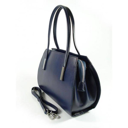 SKÓRZANA TOREBKA KUFEREK TECZUSZKA  VERA PELLE  GRANATOWA   VP144BS