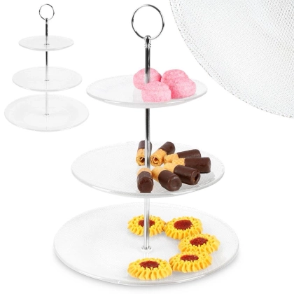 Patera szklana 3-poziomowa 33 cm