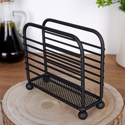 Serwetnik metalowy czarny 11,5x10 cm