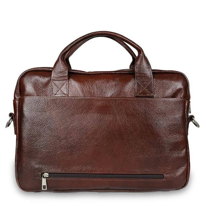 Skórzana torba męska na laptopa 15,6" ramię czekoladowa - Pavone Nero Rimini 2386 CZEK