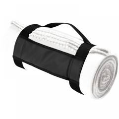 Koc polarowy z paskiem, biały