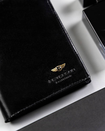 Skorzany portfel meski bez zapiecia