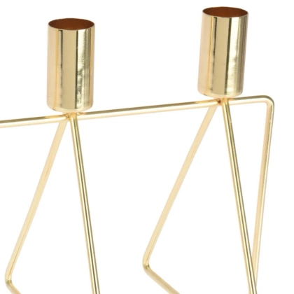 Świecznik na 4 świece metalowy złoty podstawka pod świecę na świeczki loft adwentowy