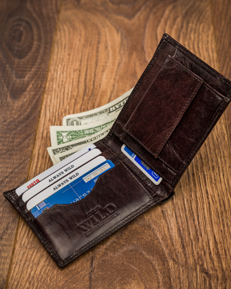 Portfel męski skórzany always wild N015-VTK-D Brązowy