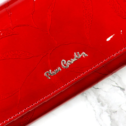 Duży skórzany portfel damski Pierre Cardin