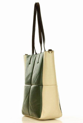 MARCO MAZZINI Oryginalna torba skórzana shopper bag XL slow fashion zielony - min. zamówienie 20 / 50 / 100 szt.