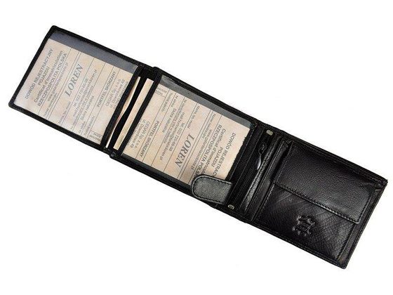 Klasyczny, poziomy skórzany portfel męski bez zapięcia