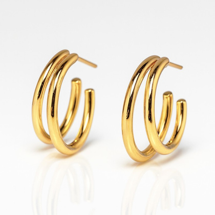 Kolczyki ze stali szlachetnej platerowane 14k złotem, zapięcie sztyft KST3410