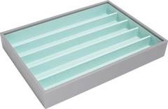 Szkatułka na biżuterię Stackers pięciokomorowa classic szaro-miętowa