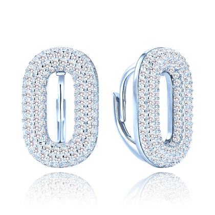 MINET Luksusowe kolczyki srebrne z białymi cyrkoniami