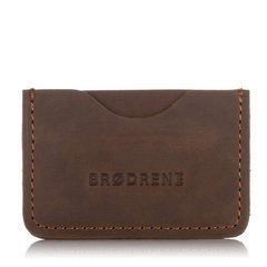 Skórzane etui na karty mały portfel BRØDRENE E01 ciemny brąz - min. zamówienie 20 / 50 / 100 szt.