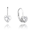 MINET Kolczyki srebrne SERCE z białymi cyrkoniami