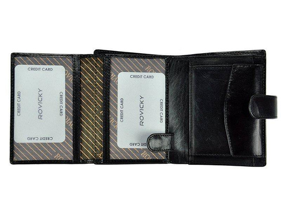 Skórzany portfel na karty z eleganckimi przeszyciami