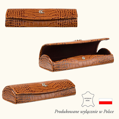 Etui na okulary Canaletto z naturalnej skóry na wzór krokodyla ED107s262
