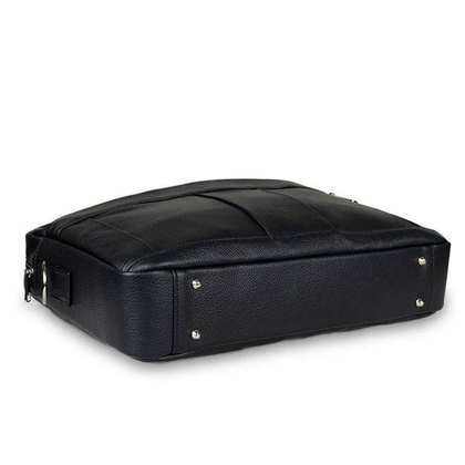 Skórzana torba męska czarna na ramię laptopa 15,6" - Pavone Nero Parma 2461 BL