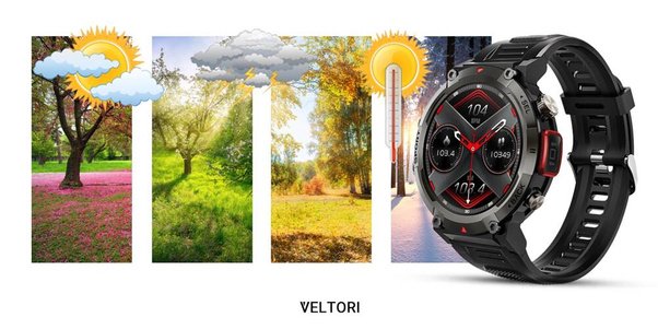 Smartwatch Veltori VT140-1 Czarny Pasek Silikonowy