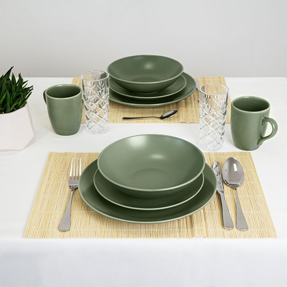 Kubek z uchem do picia kawy herbaty napojów ceramiczny zielony ALFA 350 ml