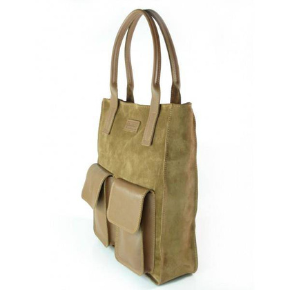 CAMEL ZAMSZOWY WOREK VERA PELLE KIESZENIE SKÓRA POJEMNA TORBA XXL A4 BYC88C KEMER