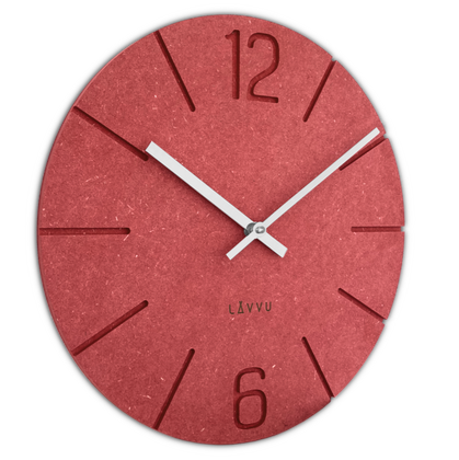 LAVVU Czerwony zegar ścienny Natur ⌀34cm