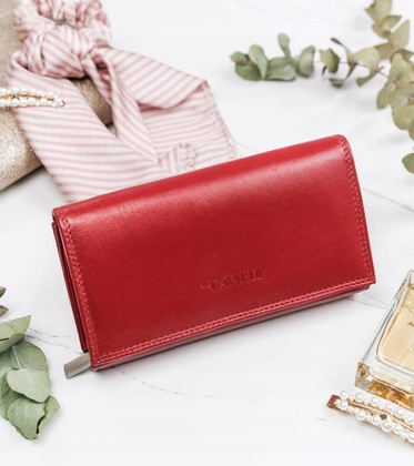 Duzy rozkladany portfel damski ze skory naturalnej