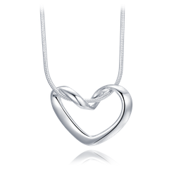 MINET Elegancki srebrny naszyjnik serce