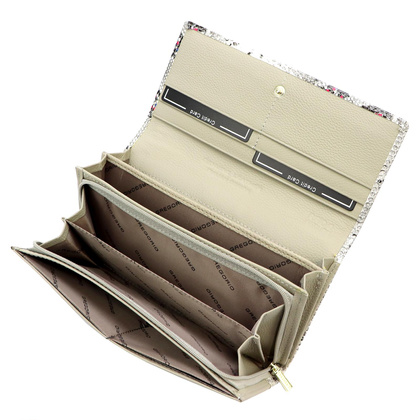 Portfel damski skórzany PELLUCCI SN-122 popiel + róż