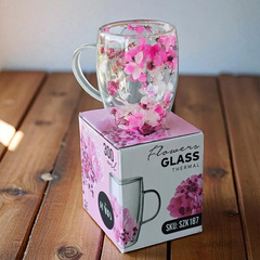 Szklanka termiczna z kwiatami w środku 300ml 1szt SZK187